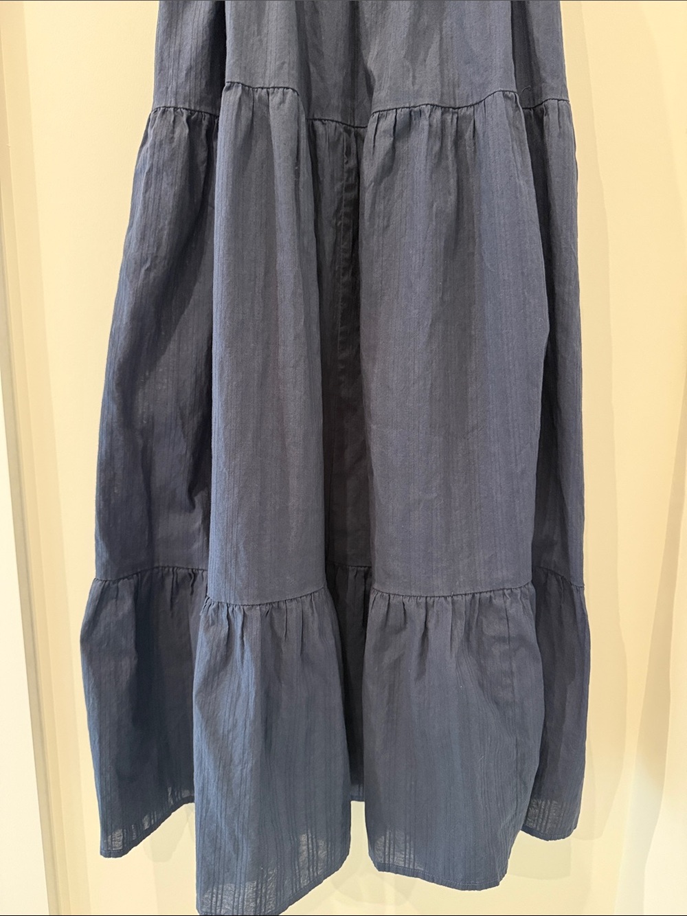 Universal Thread Navy Blue Tiered Midi Dress with Crochet Yoke - Picture 3 of 4